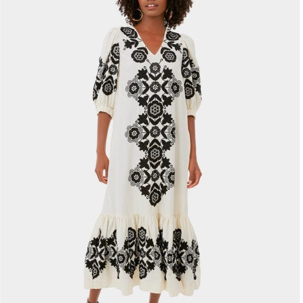 SEA New York Black embroidered dress - Picture 2 of 4